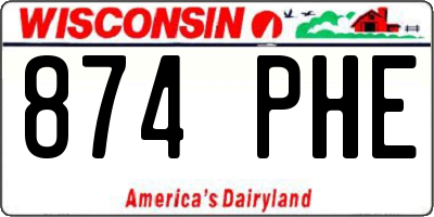 WI license plate 874PHE
