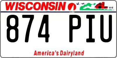 WI license plate 874PIU