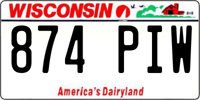 WI license plate 874PIW
