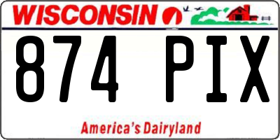 WI license plate 874PIX