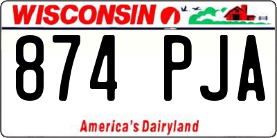 WI license plate 874PJA