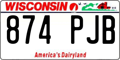 WI license plate 874PJB