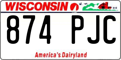 WI license plate 874PJC