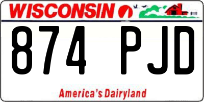 WI license plate 874PJD