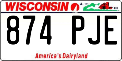 WI license plate 874PJE