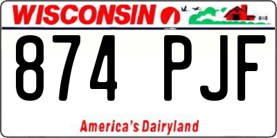 WI license plate 874PJF