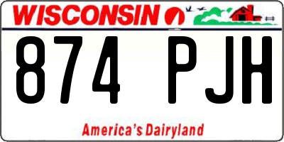 WI license plate 874PJH