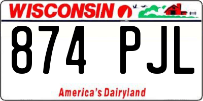 WI license plate 874PJL