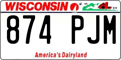 WI license plate 874PJM