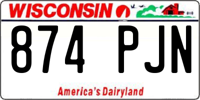 WI license plate 874PJN