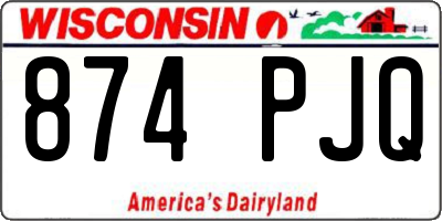 WI license plate 874PJQ