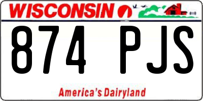 WI license plate 874PJS