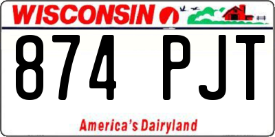 WI license plate 874PJT