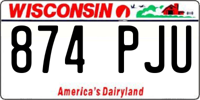 WI license plate 874PJU