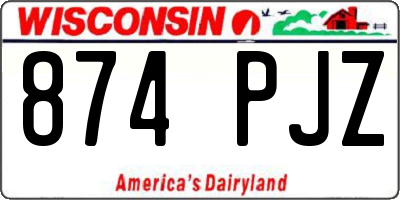 WI license plate 874PJZ