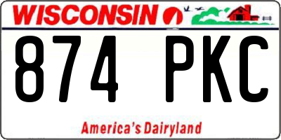 WI license plate 874PKC