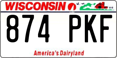 WI license plate 874PKF
