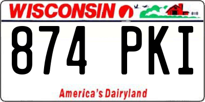 WI license plate 874PKI