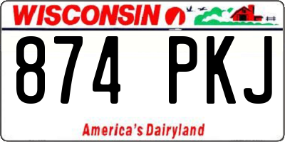 WI license plate 874PKJ
