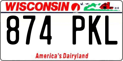 WI license plate 874PKL