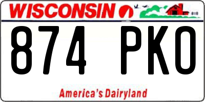 WI license plate 874PKO