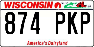 WI license plate 874PKP