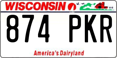 WI license plate 874PKR