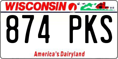 WI license plate 874PKS