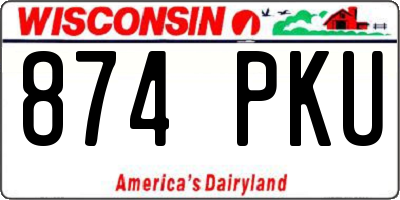 WI license plate 874PKU