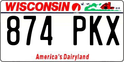 WI license plate 874PKX