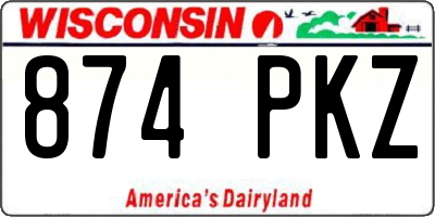 WI license plate 874PKZ