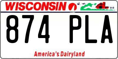 WI license plate 874PLA
