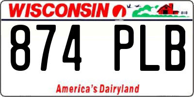 WI license plate 874PLB