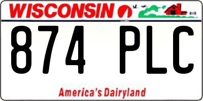 WI license plate 874PLC