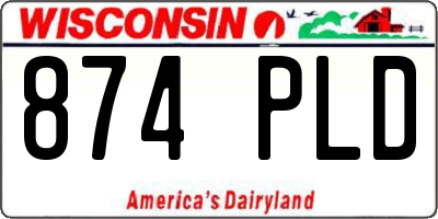 WI license plate 874PLD