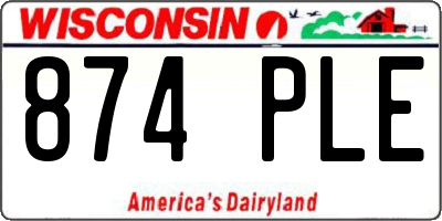 WI license plate 874PLE