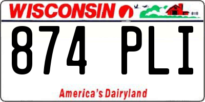 WI license plate 874PLI