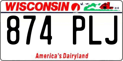 WI license plate 874PLJ