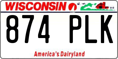 WI license plate 874PLK