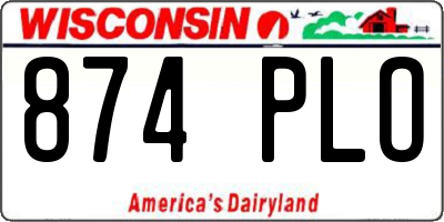 WI license plate 874PLO