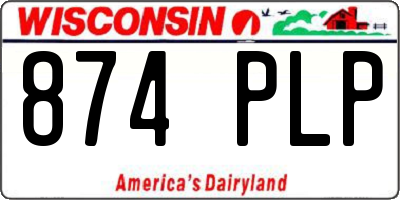 WI license plate 874PLP