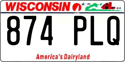 WI license plate 874PLQ