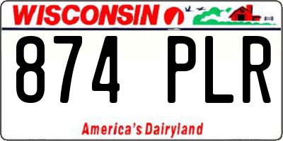 WI license plate 874PLR