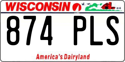 WI license plate 874PLS