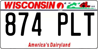 WI license plate 874PLT