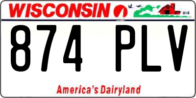 WI license plate 874PLV