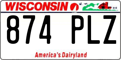 WI license plate 874PLZ