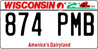 WI license plate 874PMB