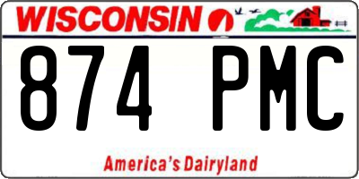 WI license plate 874PMC