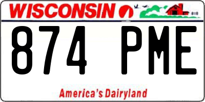 WI license plate 874PME
